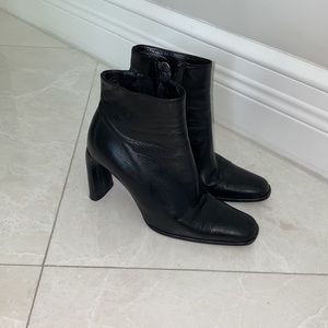 Donna Karan black lamb skin boots